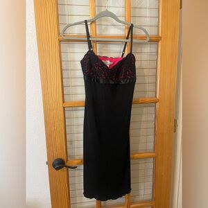 Elegant Black and Pink Lace Chemise